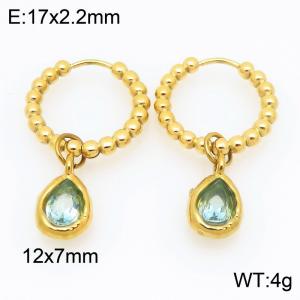 Stainless Steel Stone&Crystal Earring - KE121213-Z