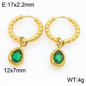 Stainless Steel Stone&Crystal Earring - KE121216-Z