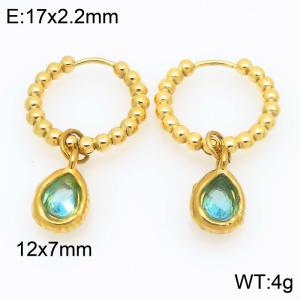 Stainless Steel Stone&Crystal Earring - KE121219-Z