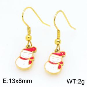 Stainless steel snowman charm earrings for ladies as Christmas decoration gifts - KE121229-Z