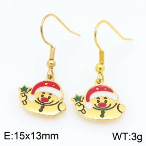 Stainless steel Christmas old man Dripping Oil earrings for ladies as Jewelry Gifts - KE121243-Z