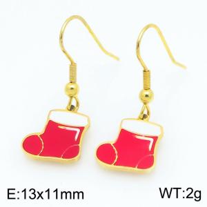 Stainless steel Red snow boots Dripping Oil earrings for ladies as Jewelry Gifts - KE121258-Z