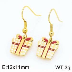 Stainless steel Christmas gift tag Dripping Oil earrings for ladies as Jewelry Gifts - KE121266-Z