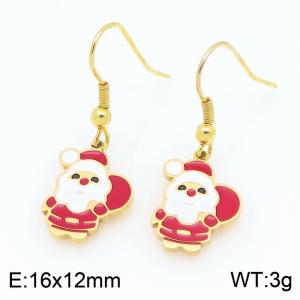 Stainless steel Christmas Gift for the elderly Dripping Oil earrings for ladies as Jewelry Gifts - KE121293-Z