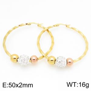 Stainless Steel Stone&Crystal Earring - KE121635-LO