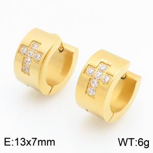 Stainless Steel Stone&Crystal Earring - KE122071-HR