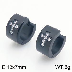 Stainless Steel Stone&Crystal Earring - KE122072-HR