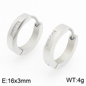 Stainless Steel Stone&Crystal Earring - KE122482-WM