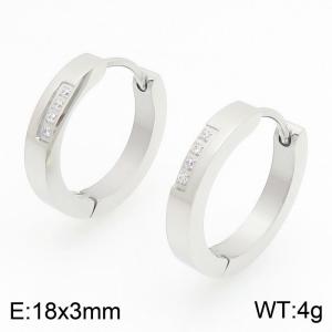 Stainless Steel Stone&Crystal Earring - KE122484-WM