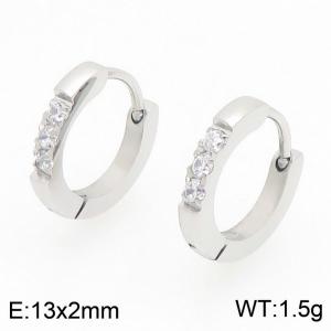 Stainless Steel Stone&Crystal Earring - KE122488-WM