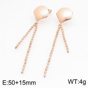 Stainless steel jewelry scallop shaped earrings - KE122890-KFC