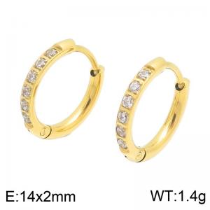 Stainless Steel Stone&Crystal Earring - KE122903-GC