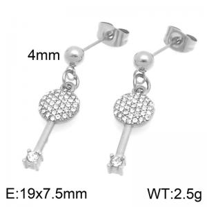 Stainless Steel Stone&Crystal Earring - KE123073-Z