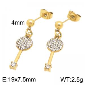 Stainless Steel Stone&Crystal Earring - KE123074-Z