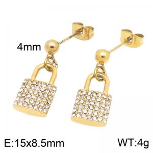 Stainless Steel Stone&Crystal Earring - KE123076-Z