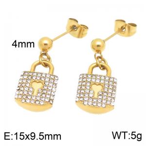 Stainless Steel Stone&Crystal Earring - KE123078-Z