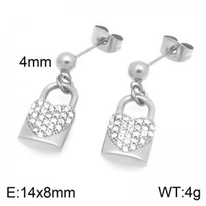 Stainless Steel Stone&Crystal Earring - KE123081-Z