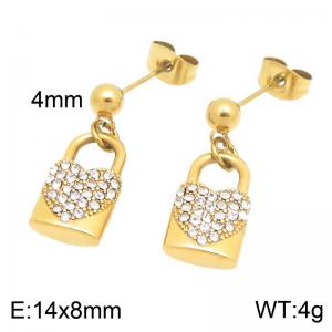 Stainless Steel Stone&Crystal Earring - KE123082-Z