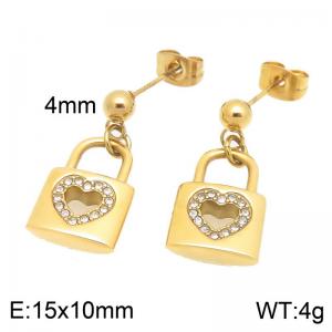 Stainless Steel Stone&Crystal Earring - KE123084-Z