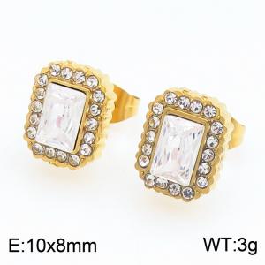 Stainless Steel Stone&Crystal Earring - KE134142-KL
