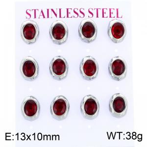 Stainless Steel Stone&Crystal Earring - KE134148-HR