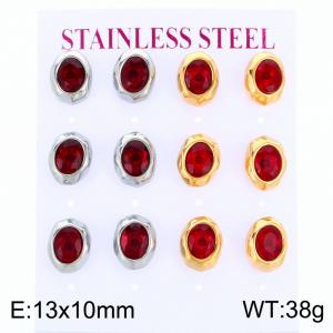 Stainless Steel Stone&Crystal Earring - KE134149-HR