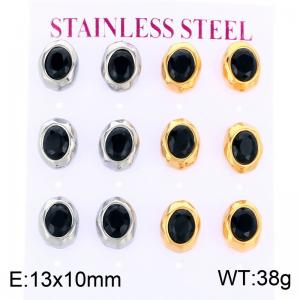 Stainless Steel Stone&Crystal Earring - KE134155-HR