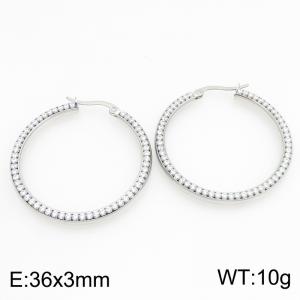 Fashion Jewelry Stainless Steel Rhinestone Earrings - KE134270-GC