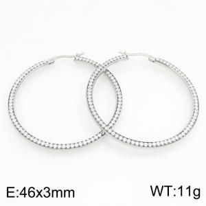 Fashion Jewelry Stainless Steel Rhinestone Earrings - KE134272-GC