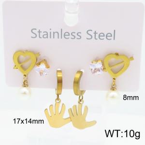 Stainless Steel Stone&Crystal Earring - KE134521-SS