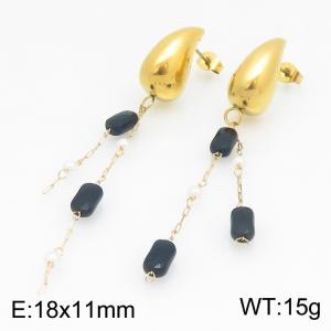 Stainless Steel Stone&Crystal Earring - KE134525-SS