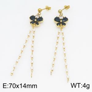 Stainless Steel Stone&Crystal Earring - KE134540-SS