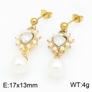 Stainless Steel Stone&Crystal Earring - KE134544-SS