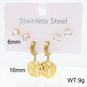 Stainless Steel Stone&Crystal Earring - KE134552-SS