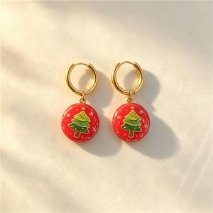 Stainless Steel Earrings with Christmas Elements Jewelry, Suitable for Daily Wear and Holiday Gifting - KE134962-SXSJ
