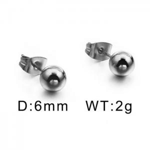 Steel color male and female multicolor simple gold bead earring - KE2565-Z