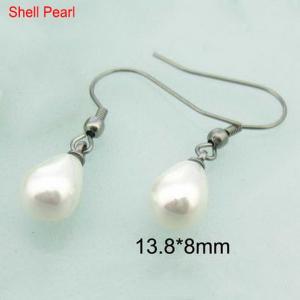 SS Shell Pearl Earrings - KE33507-Z