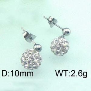 Stainless Steel Stone&Crystal Earring - KE46206-Z