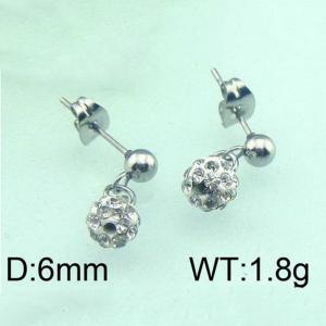 Stainless Steel Stone&Crystal Earring - KE46209-Z