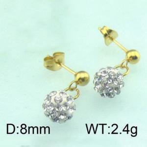 Stainless Steel Stone&Crystal Earring - KE46210-Z