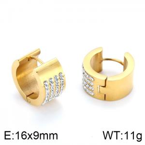 Stainless Steel Stone&Crystal Earring - KE48493-K