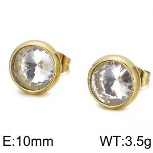 Stainless Steel Stone&Crystal Earring - KE49710-Z