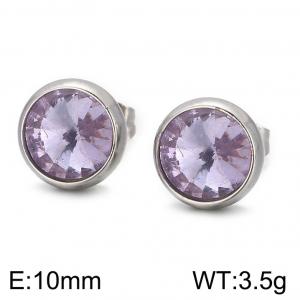 Stainless Steel Stone&Crystal Earring - KE49713-Z