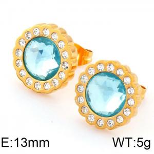 Stainless Steel Stone&Crystal Earring - KE50720-K