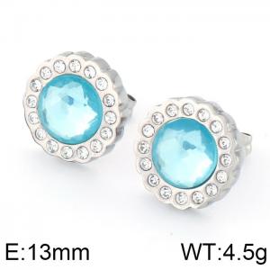 Stainless Steel Stone&Crystal Earring - KE50725-K