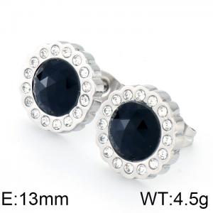Stainless Steel Stone&Crystal Earring - KE50726-K