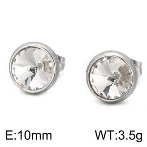 Stainless Steel Stone&Crystal Earrings - KE51587-Z