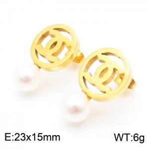 SS Gold-Plating Earring - KE51776-K