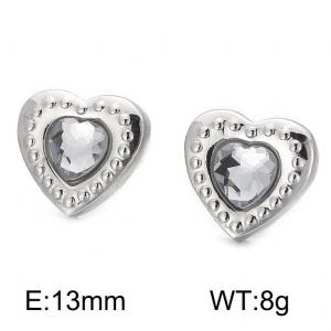 Stainless Steel Stone&Crystal Earring - KE55472-Z