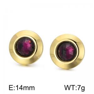 Stainless Steel Stone&Crystal Earring - KE55650-Z